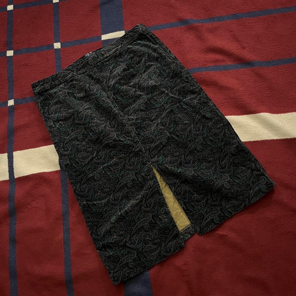 Chadwicks Velour Corduroy paisley midi skirt modest boho Cottagecore Granola